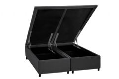 Cama Box Baú Filhão Corano Gray - Queen - 158x198x35