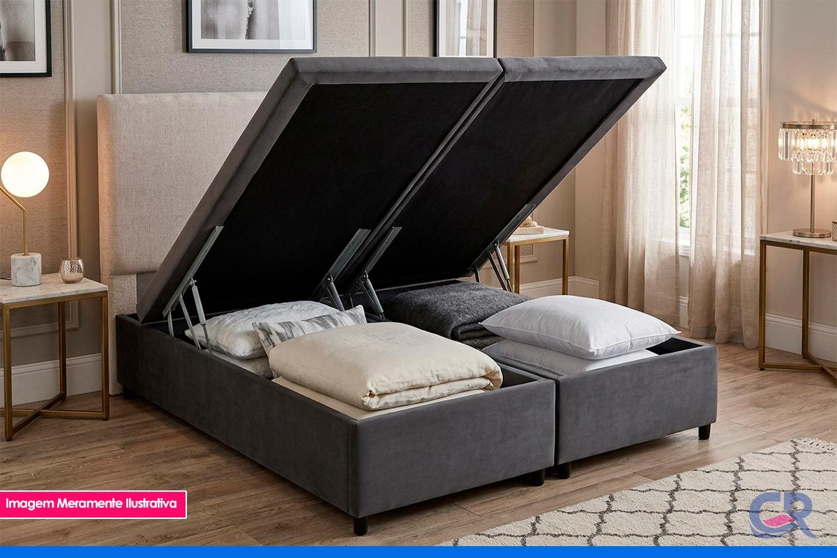 Cama Box Baú Filhão Corano Gray