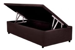 Cama Box Baú Filhão Corano Brown - Solteiro - 88x188x35