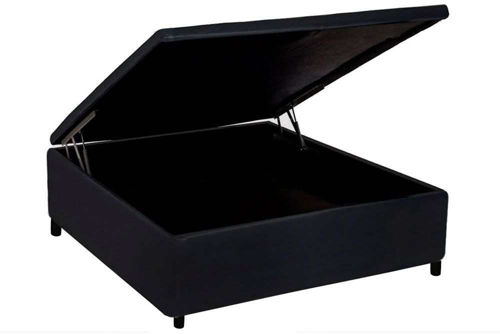 Cama Box Baú Universal Courano Linhão Black - FilhãoCasal - 138x188x35
