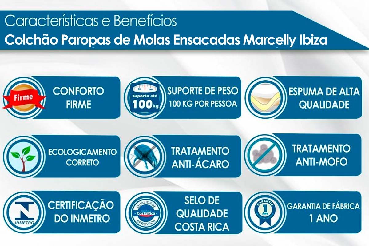 Cama Box CRC +Colchão Molas Marcelly Paropas