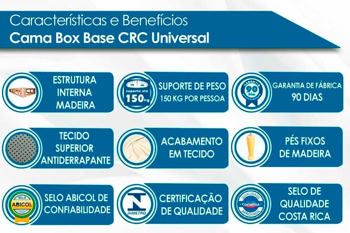 Cama Box CRC +Colchão Espuma D33 Pasquale Paropas