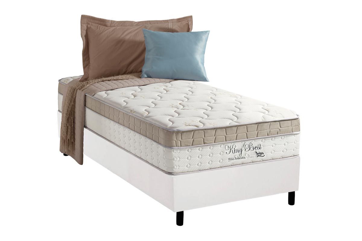 Cama Box CRC +Colchão Molas King Best Anjos