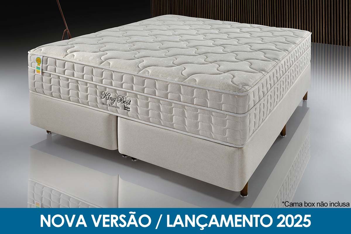Cama Box CRC +Colchão Molas King Best Anjos