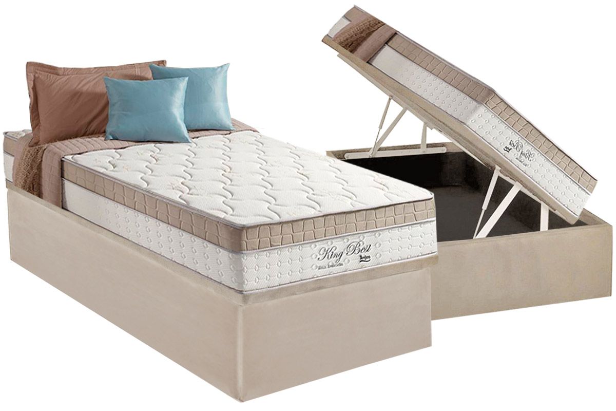 Cama Box Baú CRC +Colchão Molas King Best Anjos