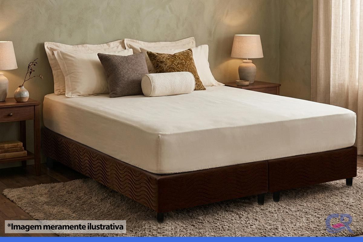 Cama Box Filhão Suede Brown