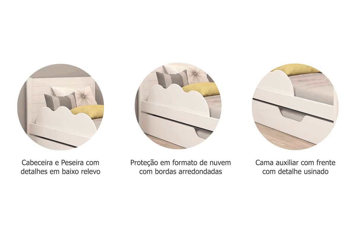 Colchão Solteiro Pérola Gray Polar (2un) + Bicama Elza