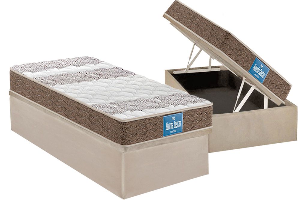 Cama Box Baú CRC +Colchão Ortopédico Intense Probel