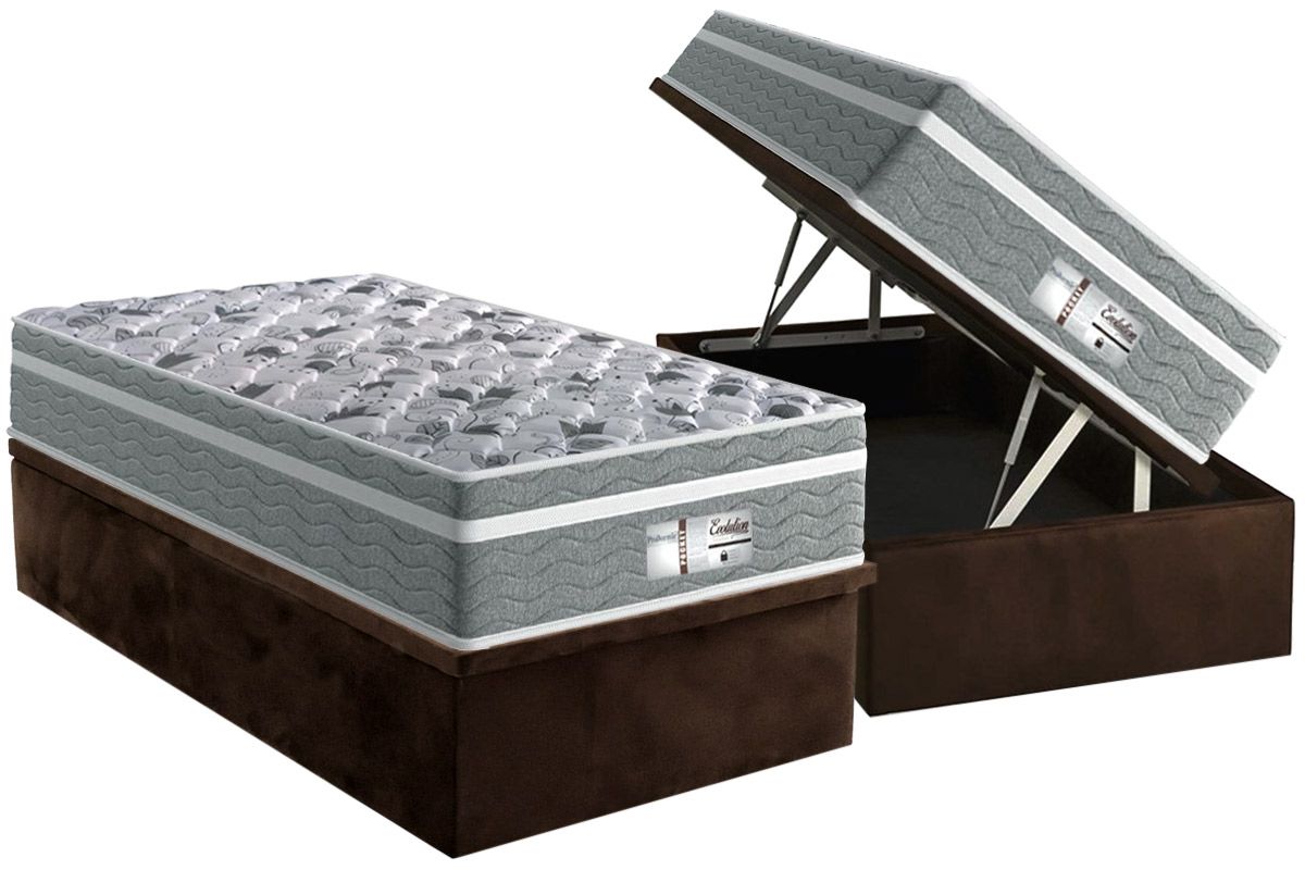 Cama Box Baú CRC +Colchão Molas Evolution Probel