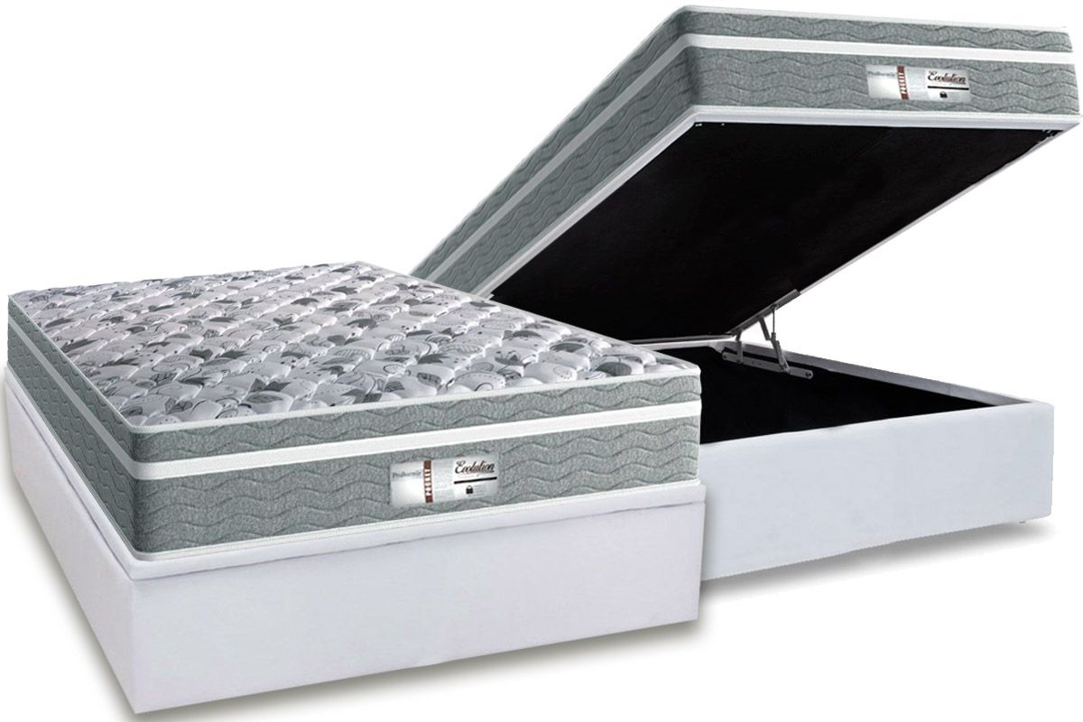 Cama Box Baú CRC +Colchão Molas Evolution Probel