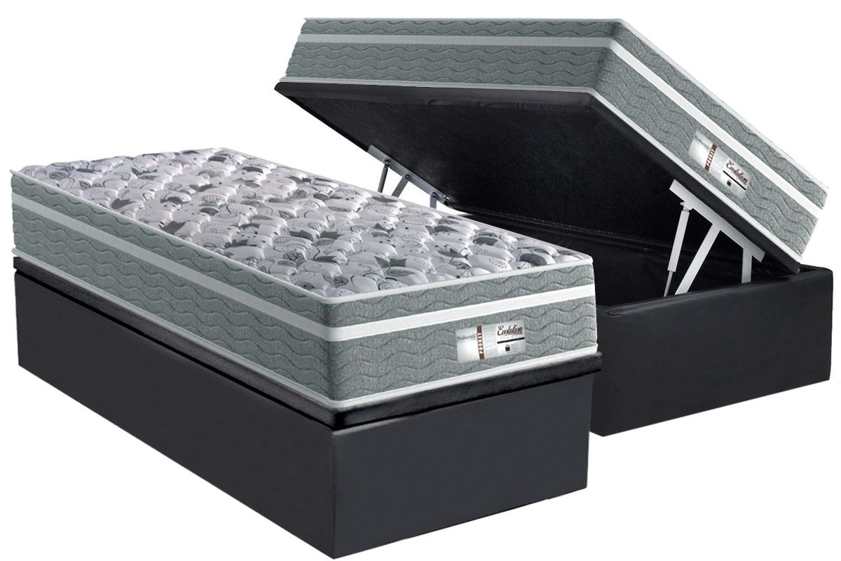 Cama Box Baú CRC +Colchão Molas Evolution Probel