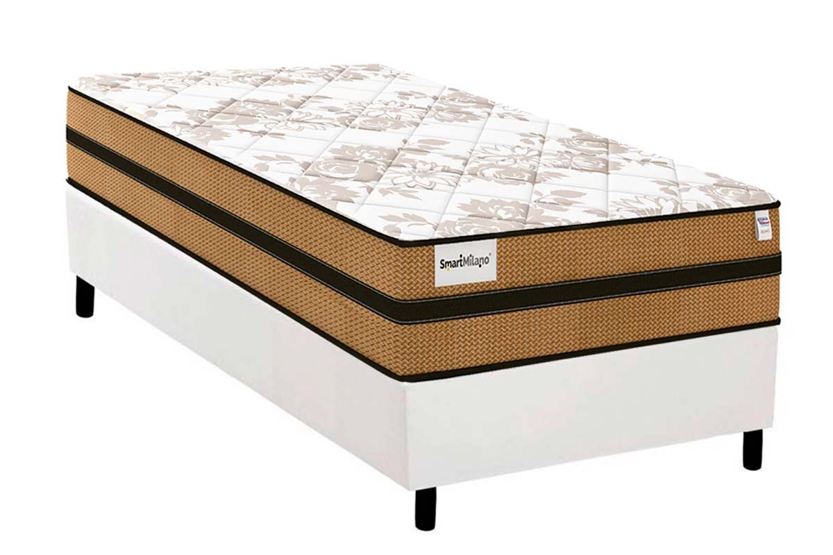 Cama Box CRC +Colchão Molas Milano Plumatex