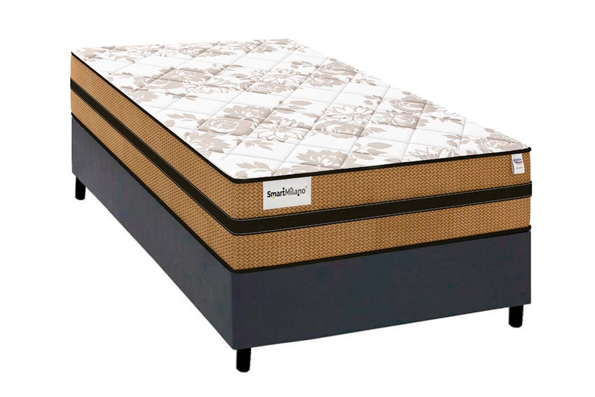 Cama Box CRC +Colchão Molas Milano Plumatex
