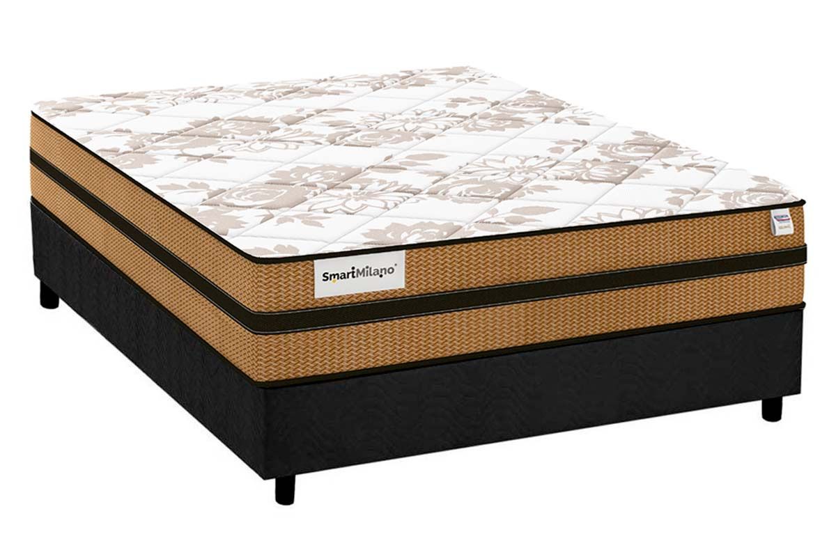 Cama Box CRC +Colchão Molas Milano Plumatex