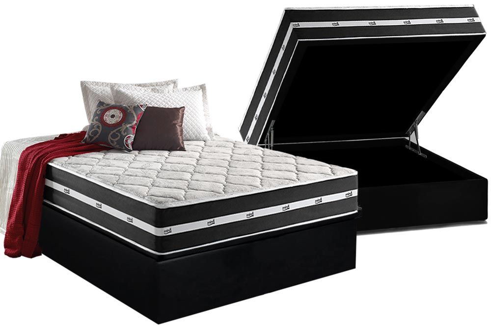 Cama Box Baú CRC +Colchão Molas Classic Anjos