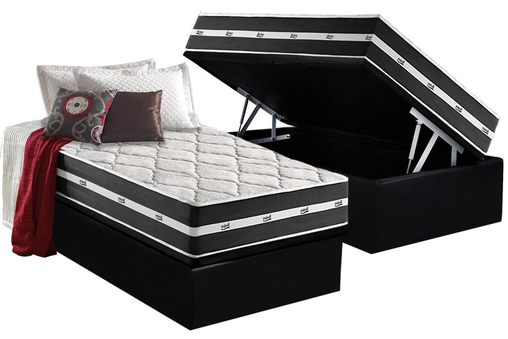 Cama Box Baú CRC +Colchão Molas Classic Anjos