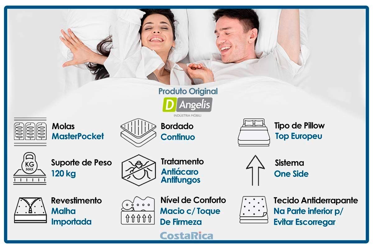 Cama Box Baú CRC +Colchão Molas Classic Anjos