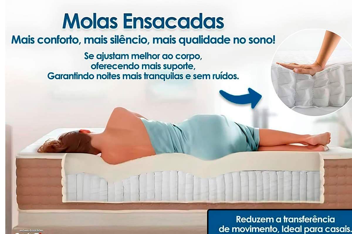 Cama Box Baú CRC +Colchão Molas Classic Anjos