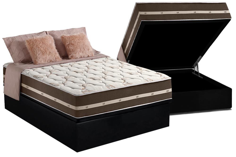 Cama Box Baú CRC +Colchão Molas Classic Anjos