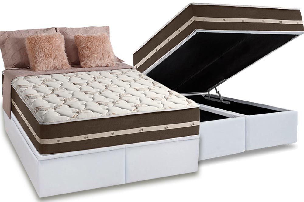 Cama Box Baú CRC +Colchão Molas Classic Anjos