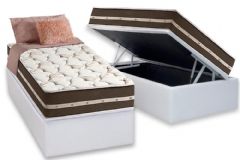 Cama Box Baú Filhão +Colchão Molas Classic Anjos