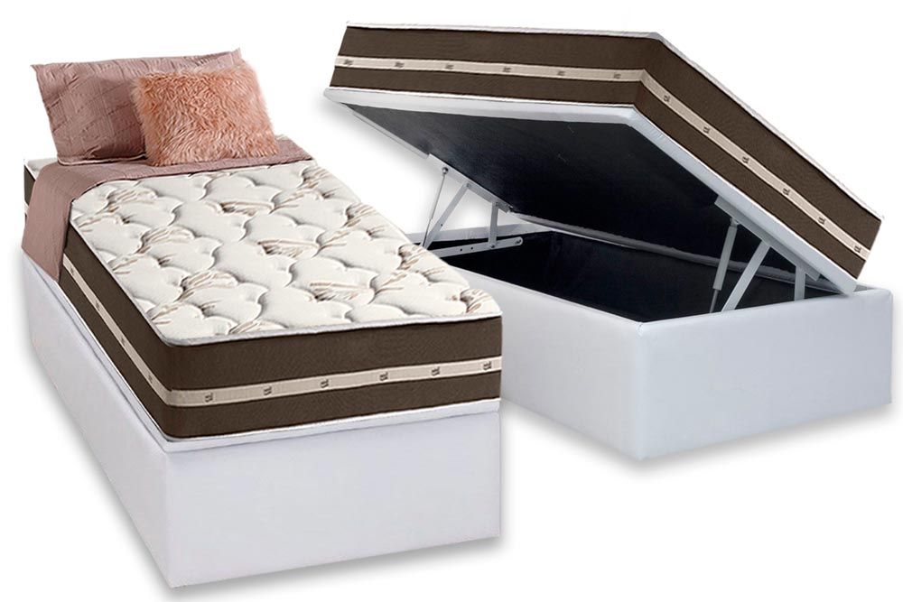 Cama Box Baú CRC +Colchão Molas Classic Anjos