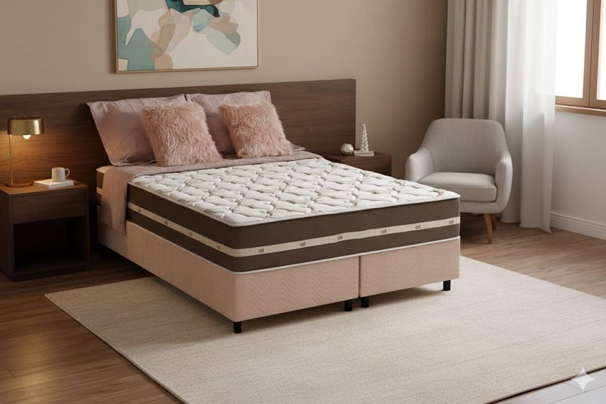 Cama Box CRC +Colchão Molas Classic Anjos