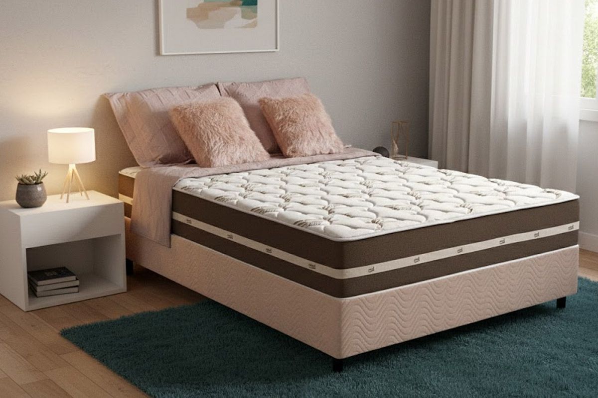 Cama Box CRC +Colchão Molas Classic Anjos