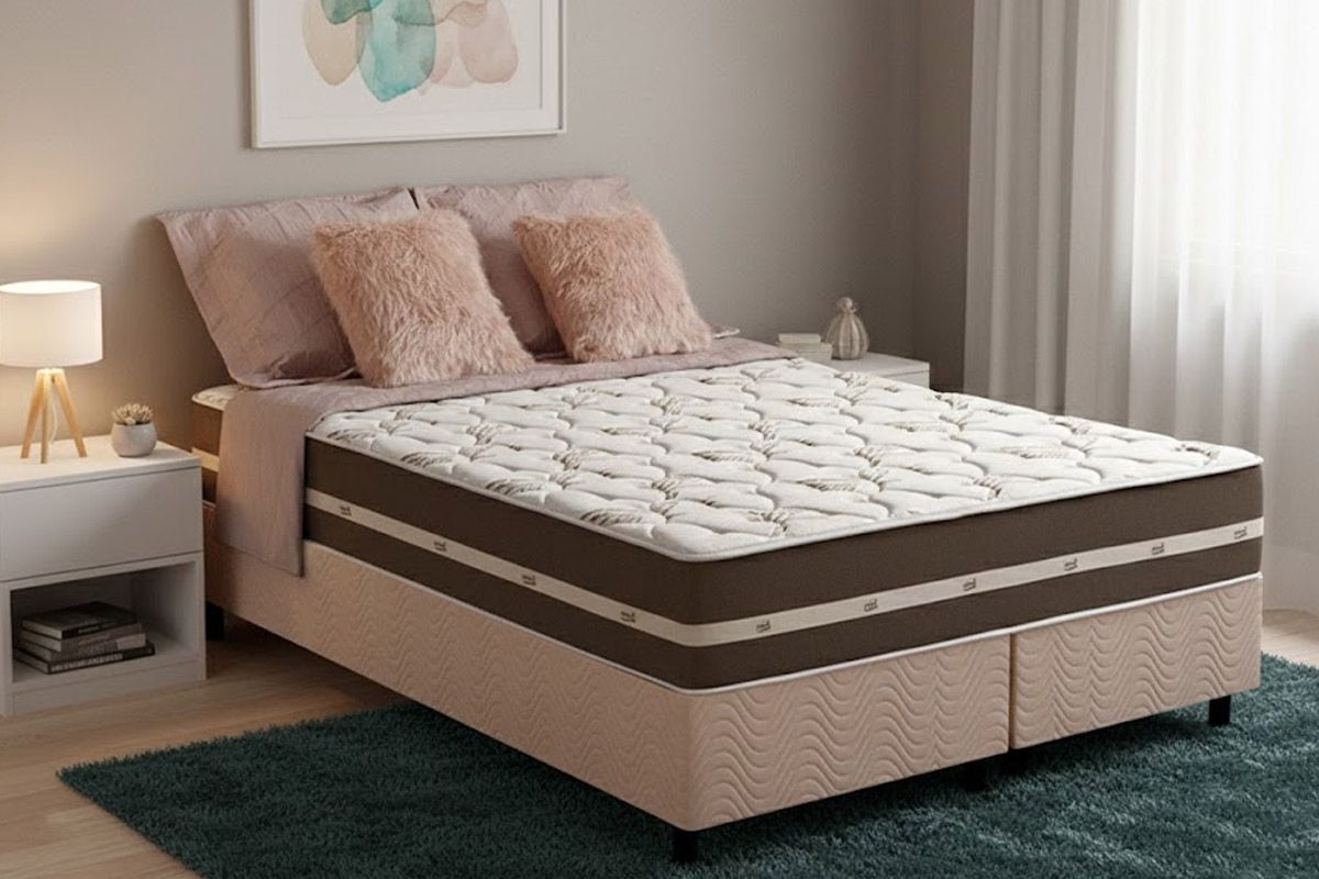 Cama Box CRC +Colchão Molas Classic Anjos