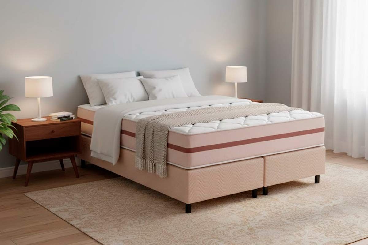 Cama Box CRC +Colchão Molas Classic Anjos