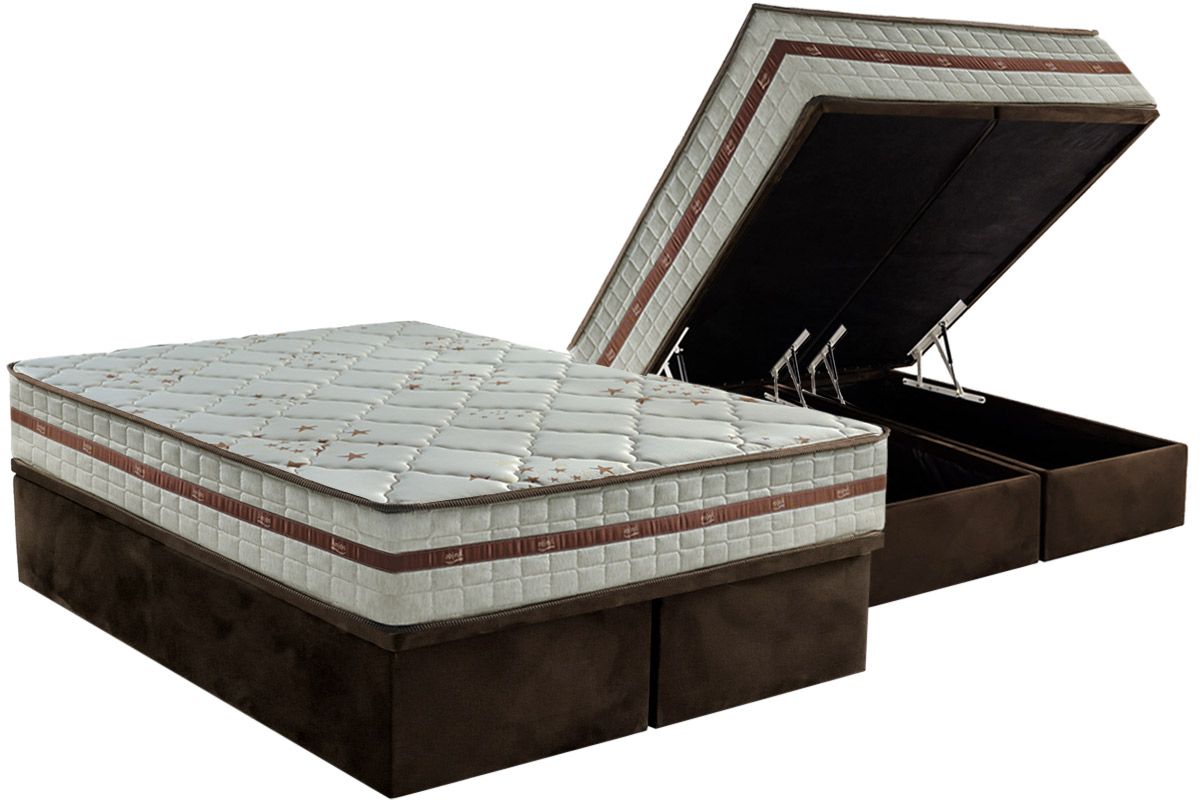Cama Box Baú CRC +Colchão Molas Classic Anjos