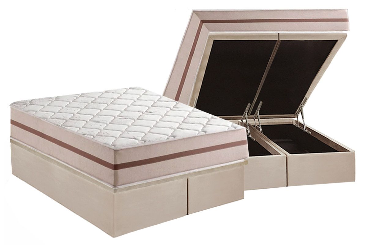 Cama Box Baú CRC +Colchão Molas Classic Anjos
