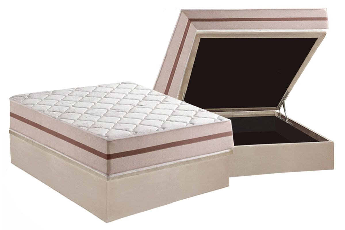 Cama Box Baú CRC +Colchão Molas Classic Anjos