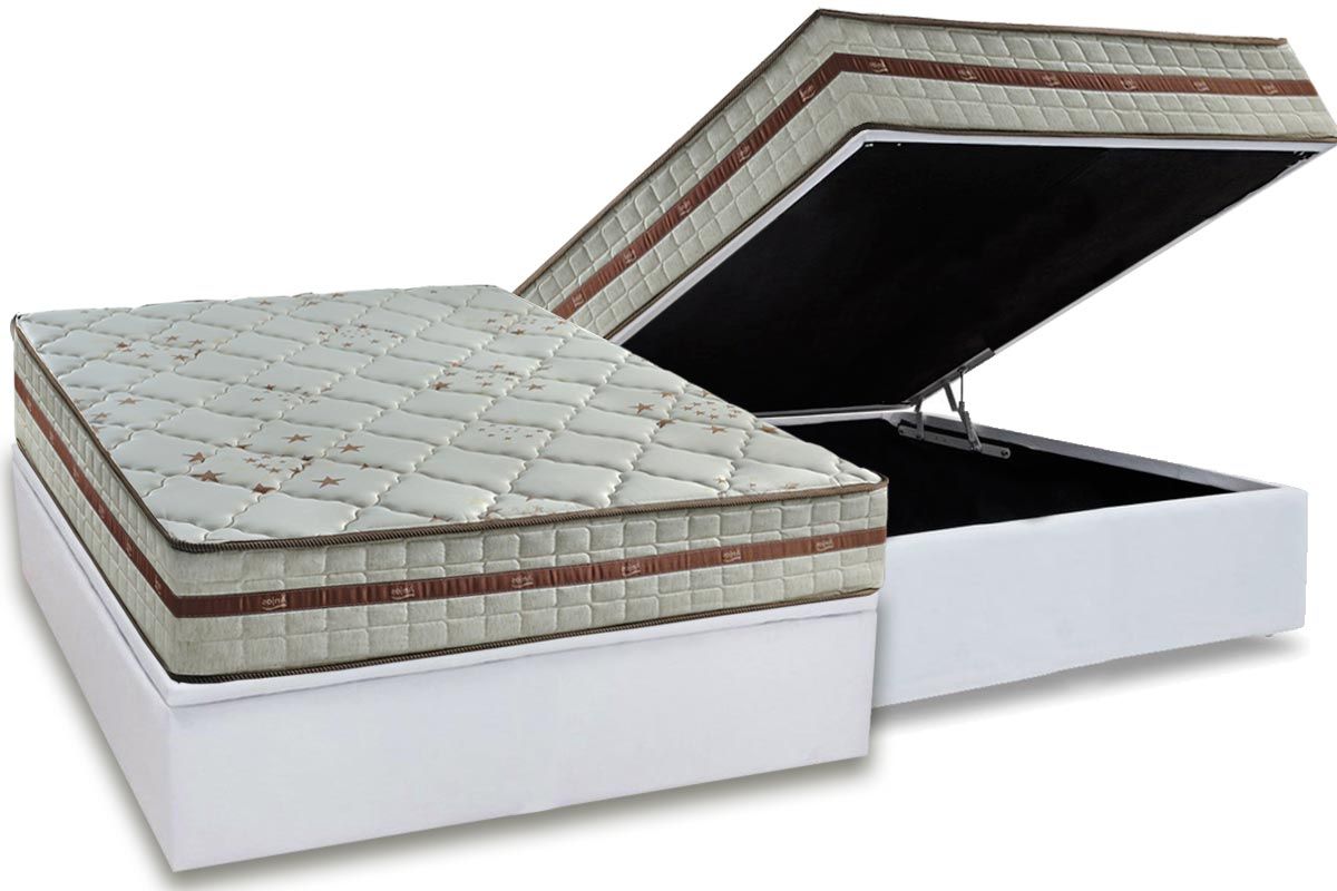 Cama Box Baú CRC +Colchão Molas Classic Anjos