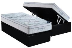 Cama Box Baú Filhão +Colchão Molas Freedom Ortobom