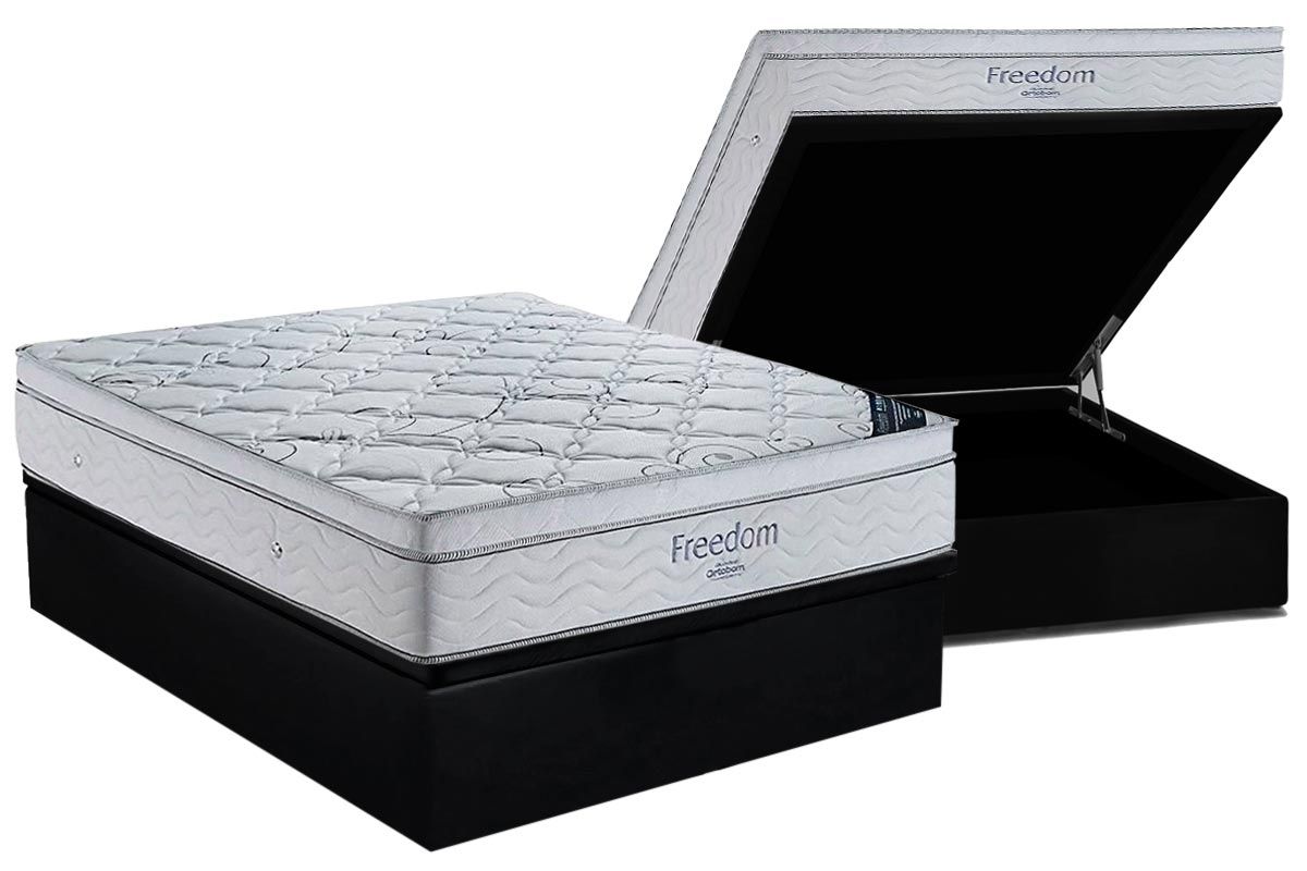 Cama Box Baú CRC +Colchão Molas Freedom Ortobom
