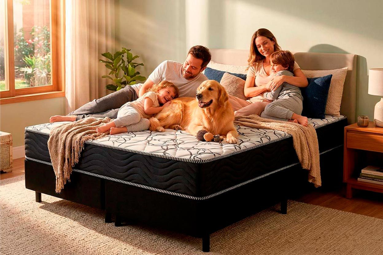 Cama Box CRC +Colchão Molas Freedom Ortobom
