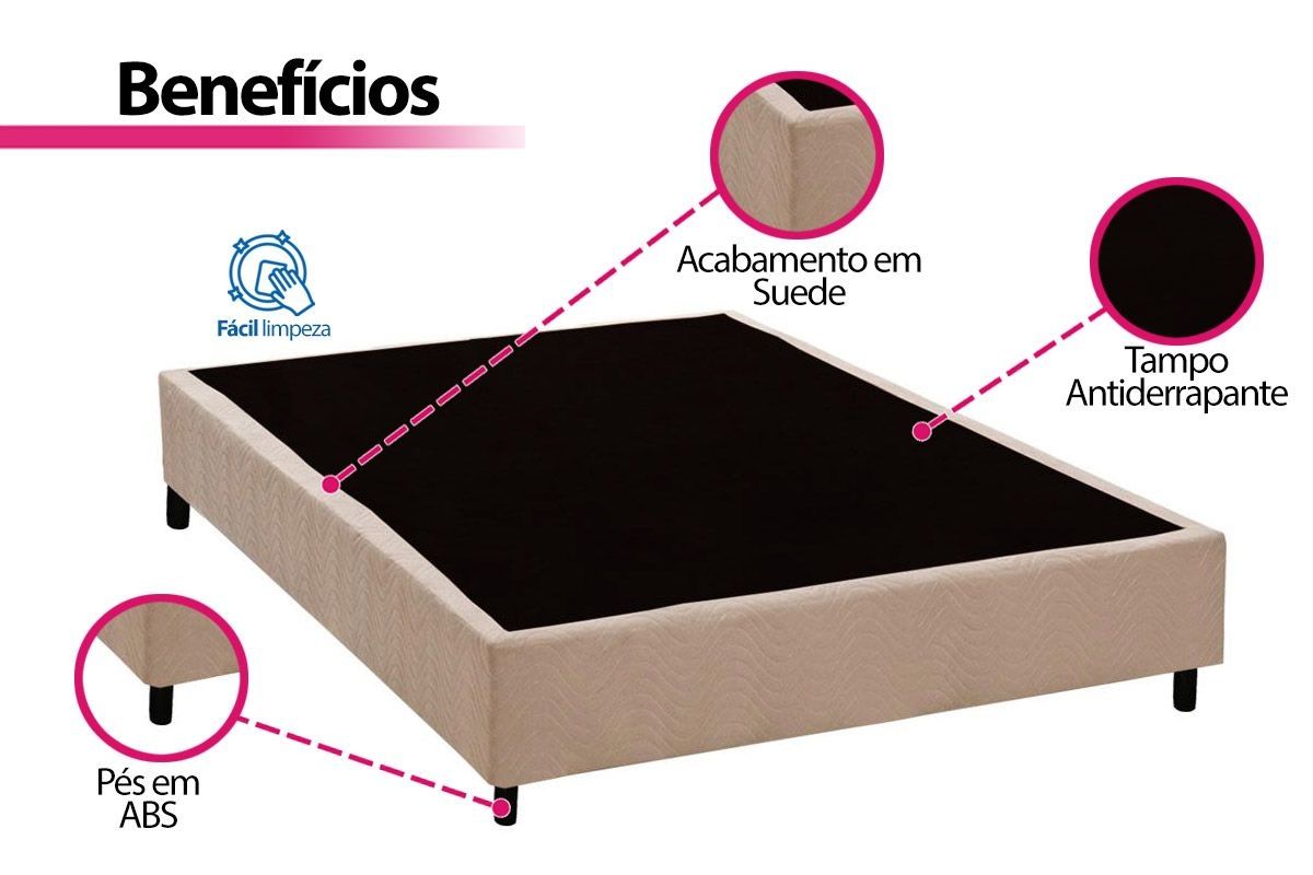 Cama Box CRC +Colchão Ortopédico Light Ortobom