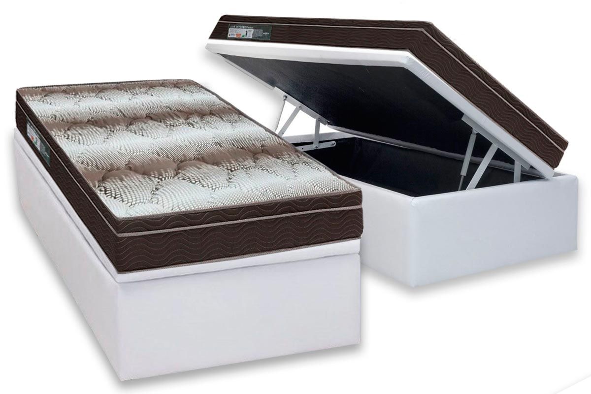 Cama Box Baú CRC +Colchão Ortopédico Light Ortobom