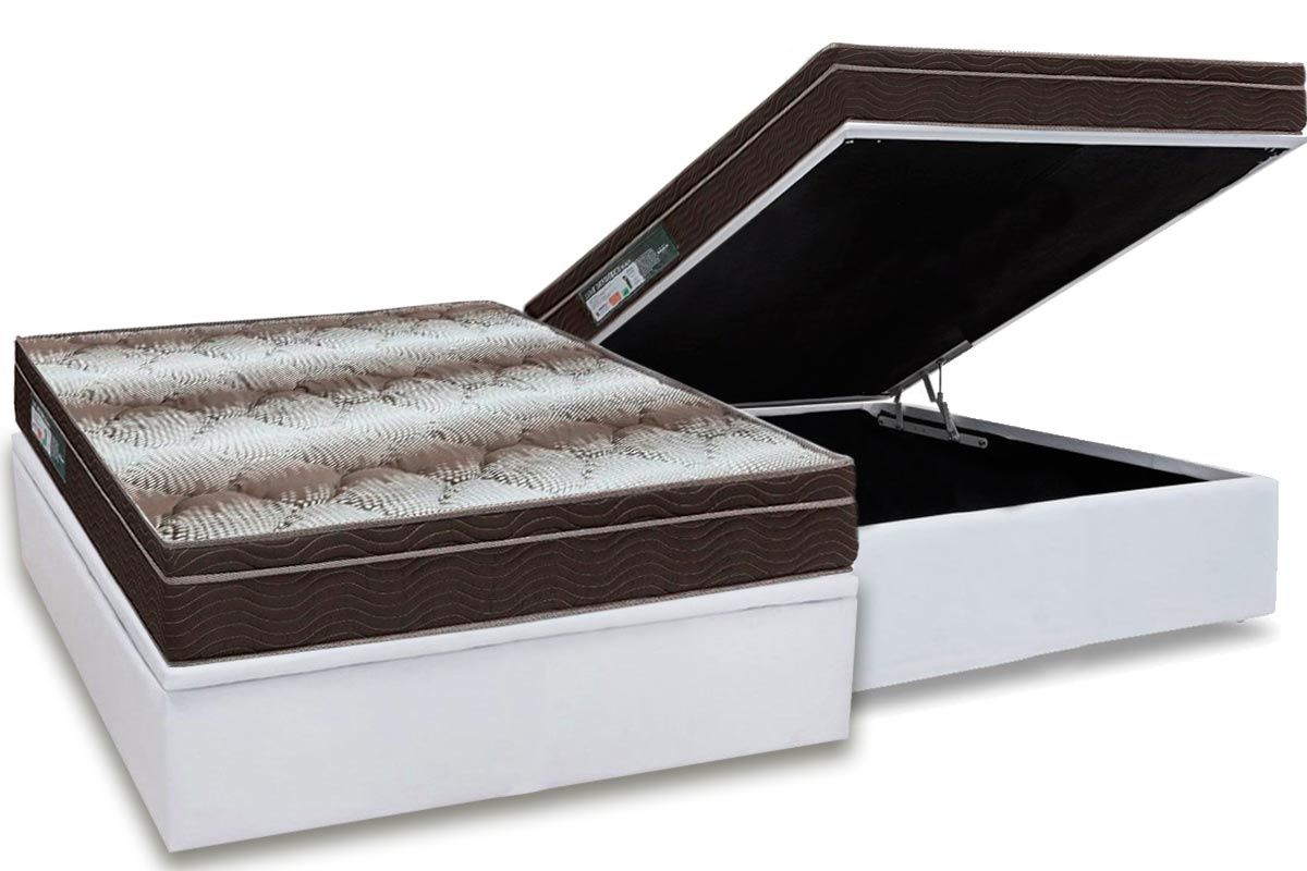 Cama Box Baú CRC +Colchão Ortopédico Light Ortobom