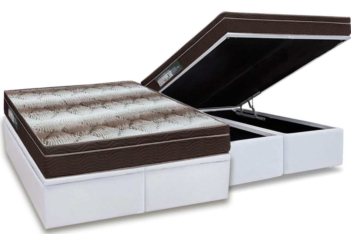 Cama Box Baú CRC +Colchão Ortopédico Light Ortobom