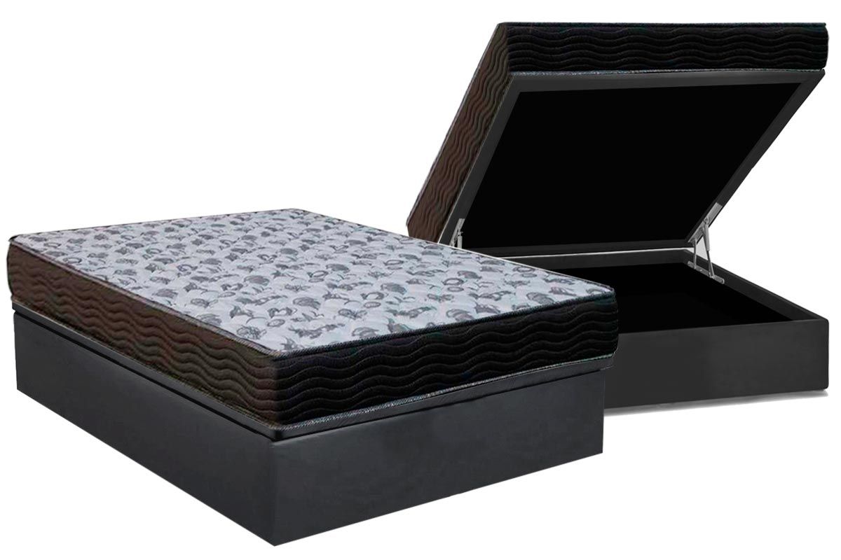 Cama Box Baú CRC +Colchão Ortopédico ISO100 Ortobom