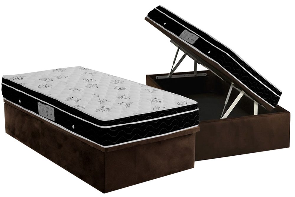 Cama Box Baú CRC +Colchão Molas Physical Ortobom