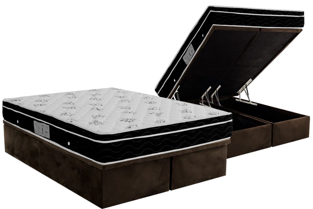 Cama Box Baú CRC +Colchão Molas Physical Ortobom