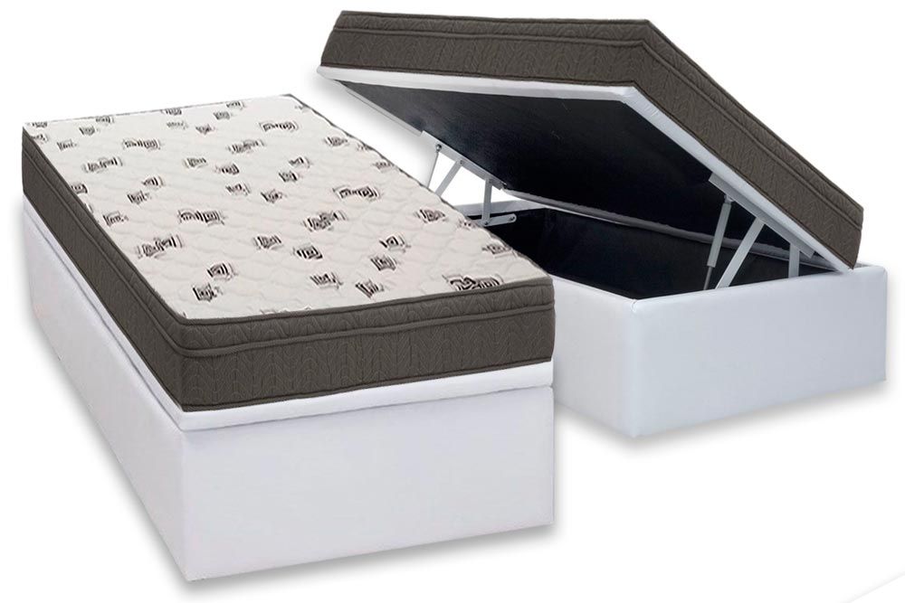 Cama Box Baú CRC +Colchão Espuma D45 Light Ortobom