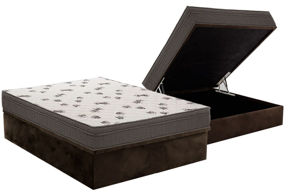 Cama Box Baú CRC +Colchão Espuma D45 Light Ortobom