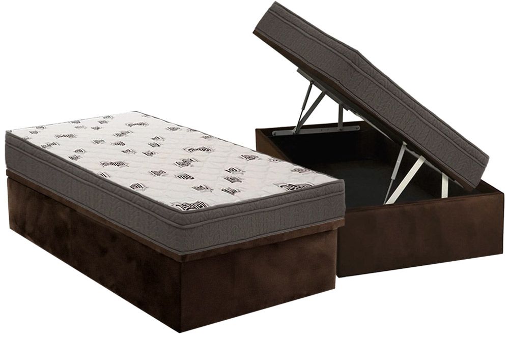 Cama Box Baú CRC +Colchão Espuma D45 Light Ortobom