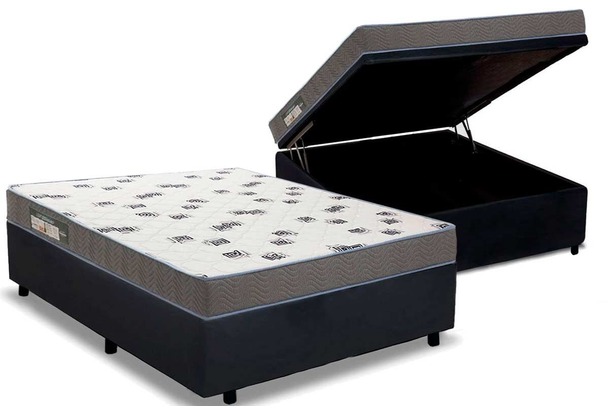 Cama Box Baú CRC +Colchão Espuma D33 Light Ortobom