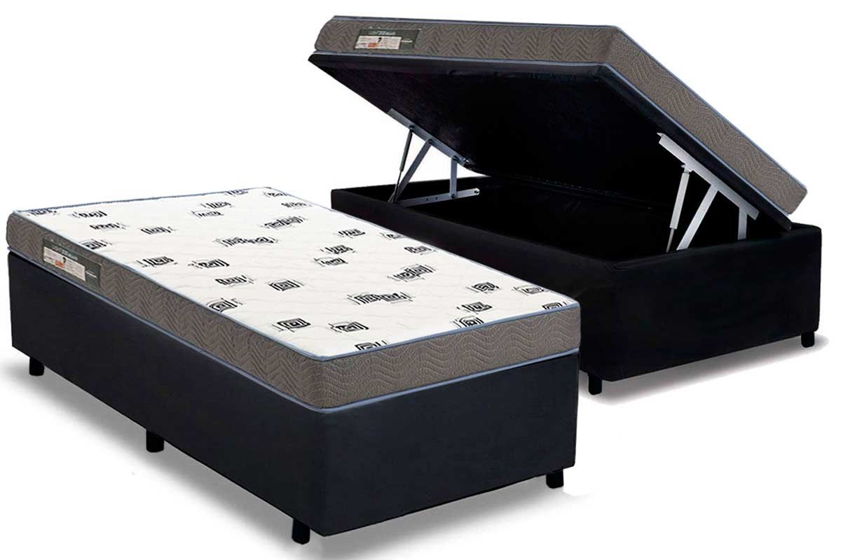 Cama Box Baú CRC +Colchão Espuma D33 Light Ortobom