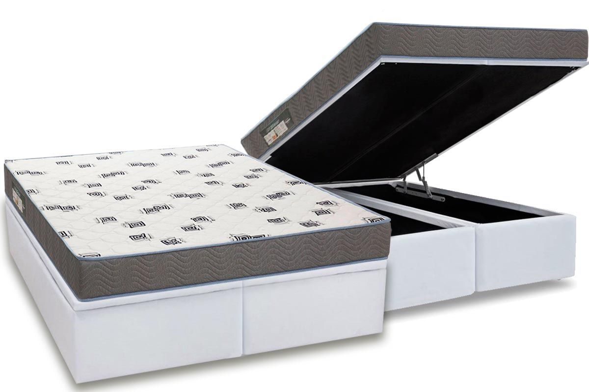 Cama Box Baú CRC +Colchão Espuma D33 Light Ortobom